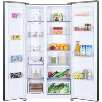 Side by side Beko GNO5324XPN, 532 l, Clasa C, No Frost, Iluminare LED, Door open buzzer, Functie Eco, H 177 cm, Culoare Otel inoxidabil