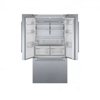 Side by side Bosch KFF96PIEP, MultiDoor, 573 l, Clasa E, NoFrost, HomeConnect, AirFresh Filter, VitaFresh, 183 cm, Inox antiamprenta