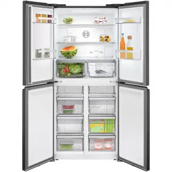 Side by side Bosch KMC85LBEA, 547 l, No Frost, Clasa E, VitaFresh, H 189,5 cm, Sticla neagra