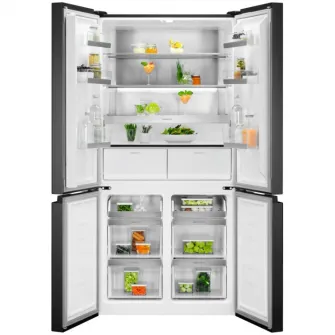 Side by side Electrolux ELT9VE52M0, 522 l, No frost, Clasa E, Afisaj LCD, Touch control, Iluminare LED, H 190 cm, Negru
