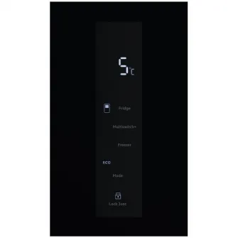 Side by side Electrolux ELT9VE52M0, 522 l, No frost, Clasa E, Afisaj LCD, Touch control, Iluminare LED, H 190 cm, Negru