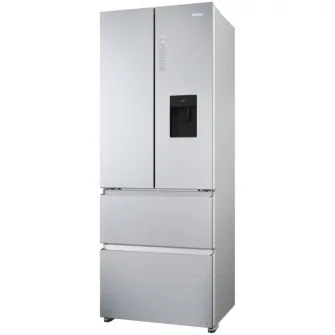 Side by Side Haier HFR5719EWMG, 444l, Total No Frost, Dozator apa, Display touch, My zone plus, Raft vinuri pliabil, Clasa E, H 190 cm, Gentle Silver