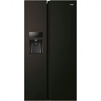 Side by side Haier HSR5918DIPB, 511 l, Total No Frost, Display touch, Dispenser apa si gheata,Clasa D, H 177 cm, Negru
