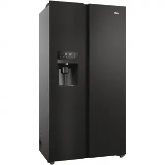 Side by side Haier HSR5918DIPB, 511 l, Total No Frost, Display touch, Dispenser apa si gheata,Clasa D, H 177 cm, Negru