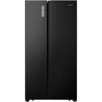 Side by side Heinner HSBS-HS519NFBKE++, 519 l, Full No Frost, Clasa E, Display touch, Alarma usa deschisa, H 1786 cm, Negru