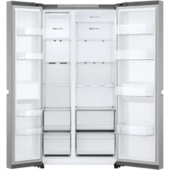 Side by side LG GSBC40PYPE, 664 l, No Frost, Compresor Smart Inverter, LINEAR Cooling, Clasa E, H 179 cm, Argintiu