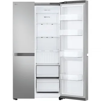 Side by side LG GSBC40PYPE, 664 l, No Frost, Compresor Smart Inverter, LINEAR Cooling, Clasa E, H 179 cm, Argintiu