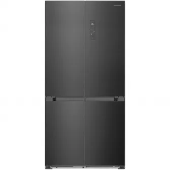 Side by side multidoor Heinner HSBS-HM505MDSINFDXE++, 505 l, Full No Frost, Compartiment convertibil frigider/congelator, Compresor Dual Inverter, Alarma usa deschisa, Clasa E, Dark Inox