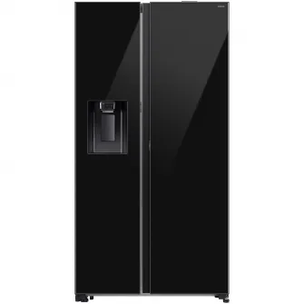 Side by side Samsung RS80F64JEBEO, 634 l, SmartThings AI Energy, Full No Frost, Mono & Metal Cooling, Dozator de apa/gheata, Filtru UV Dezodorizant, Compresor Digital Inverter, Clasa E, H 178.6 cm, Sticla neagra