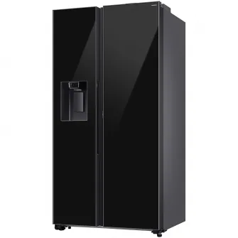 Side by side Samsung RS80F64JEBEO, 634 l, SmartThings AI Energy, Full No Frost, Mono & Metal Cooling, Dozator de apa/gheata, Filtru UV Dezodorizant, Compresor Digital Inverter, Clasa E, H 178.6 cm, Sticla neagra