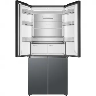 Side by Side TCL RC521CXE0, 521 l, FREE BUILT-IN, Total No Frost, Compresor Inverter, Touch Control Digital Display, Metal Cooling, T-Fresh, Multi Air-Flow, Pure Air, Zona Convertibila (5-20 °C), Sertar T-Temp, AI Radar, Clasa E, H 190 cm, Inox