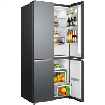 Side by Side TCL RC521CXE0, 521 l, FREE BUILT-IN, Total No Frost, Compresor Inverter, Touch Control Digital Display, Metal Cooling, T-Fresh, Multi Air-Flow, Pure Air, Zona Convertibila (5-20 °C), Sertar T-Temp, AI Radar, Clasa E, H 190 cm, Inox