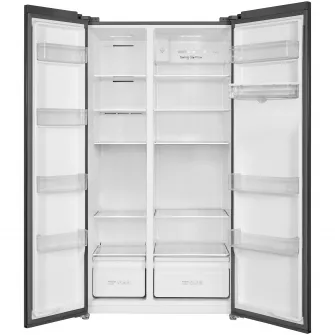 Side by Side TCL RP503SSE1, 503 l, Total No Frost, Conpresor Inverter, Touch Control Digital Display, Dozator de apa, AAT Technology, Iluminat LED, Sertar Crisper, Multi Air-Flow, Clasa D, H 176 cm, Gri Quartz