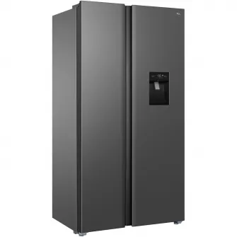 Side by Side TCL RP503SSE1, 503 l, Total No Frost, Conpresor Inverter, Touch Control Digital Display, Dozator de apa, AAT Technology, Iluminat LED, Sertar Crisper, Multi Air-Flow, Clasa D, H 176 cm, Gri Quartz