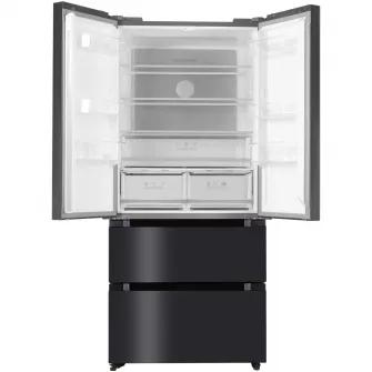 Side by side Tesla RF5200FMAE, 512 l, Clasa E, Total No Frost, Motor Inverter, Display LED, H 190 cm, Inox/Negru