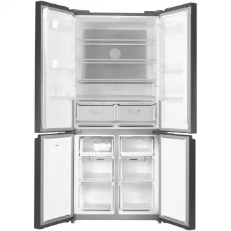 Side by side Tesla RF5200FMBE, 511 l, Clasa E, Total No Frost, Motor Inverter, Display LED, H 190 cm, Sticla Neagra