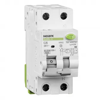 Siguranta automata diferentiala 1P+N, 25A, tip AC, 30mA RCBO