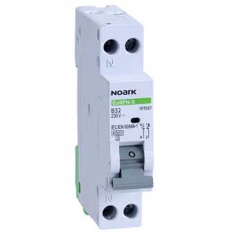 Siguranta electrica automata Noark 101587, latime 1 modul, 4.5 kA, caracteristica B, 32 A, 1+Npoli