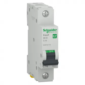 Siguranta electrica automata Schneider Easy9, 1P, 16A, 4500 A C, termo-magnetic, Clipsabil