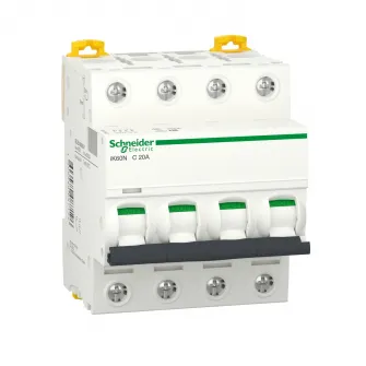 Siguranta electrica automata Schneider Electric A9K24420, IK60N, latime 4 module, 6kA, 4P, caracteristica C, 20A