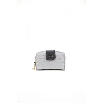 Silver&Polo, Portofel de piele ecologica, Argintiu, Gri inchis