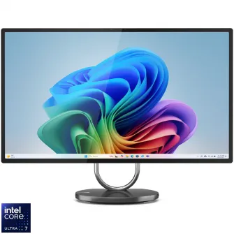 Sistem All-in-One Lenovo Yoga AIO 32ILL10 cu procesor Intel® Core™ Ultra 7 258V pana la 4.8GHz, 31.5'', UHD, IPS, 32GB LPDDR5x, 1TB SSD M.2 2280 PCIe 4.0x4 NVMe, NVIDIA® GeForce RTX™ 4050 6GB GDDR6, Windows 11 Home, Storm Grey, 3Y Premium Care