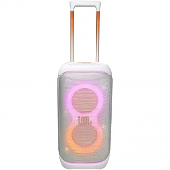 Sistem audio portabil JBL Partybox Stage 320, 240W RMS, Baterie detasabila, IPX4, Auracast, AI Sound Boost, Alb