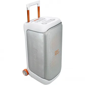 Sistem audio portabil JBL Partybox Stage 320, 240W RMS, Baterie detasabila, IPX4, Auracast, AI Sound Boost, Alb