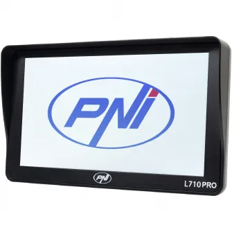 Sistem de navigatie GPS PNI L710 PRO cu parasolar, 7 inch, 800 MHz, 256MB DDR, 16GB memorie interna, FM transmitter, cu doua alimentatoare auto incluse