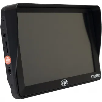 Sistem de navigatie GPS PNI L710 PRO cu parasolar, 7 inch, 800 MHz, 256MB DDR, 16GB memorie interna, FM transmitter, cu doua alimentatoare auto incluse