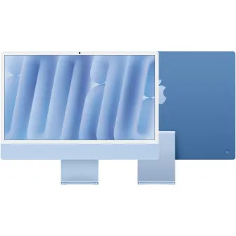 Sistem Desktop PC iMac 24'' cu procesor Apple M4, 10 nuclee CPU and 10 nuclee GPU, 24'', Retina 4.5K, 16GB, 512GB SSD, Blue