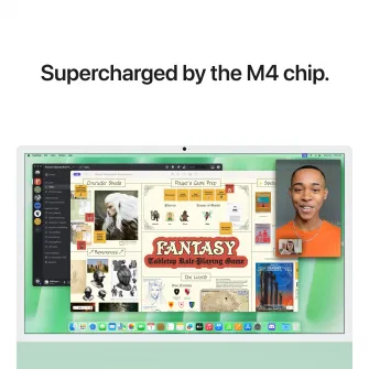 Sistem Desktop PC iMac 24'' cu procesor Apple M4, 10 nuclee CPU and 10 nuclee GPU, 24'', Retina 4.5K, 24GB, 1TB SSD, Green