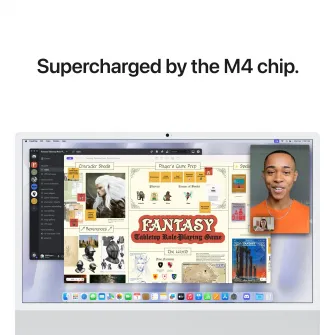 Sistem Desktop PC iMac 24'' cu procesor Apple M4, 10 nuclee CPU and 10 nuclee GPU, 24'', Retina 4.5K, 32GB, 1TB SSD, Silver