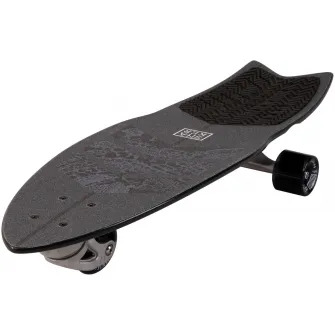 Skateboard Surf Skate STREET SURFING Black Striker, 76 x 23 cm, Abec-9, negru