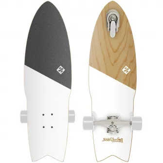 Skateboard Surf Skate STREET SURFING Shark Attack, 76 x 23 cm, Abec-9, alb