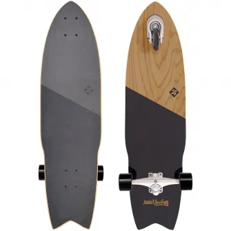 Skateboard Surf Skate STREET SURFING Shark Attack, 91 x 24 cm, Abec-9, negru