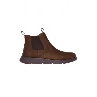 Skechers, Ghete Chelsea de piele ecologica, Maro scortisoara, 45