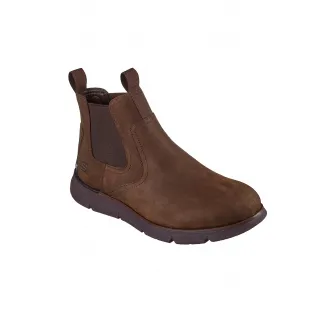 Skechers, Ghete Chelsea de piele ecologica, Maro scortisoara, 45