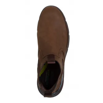 Skechers, Ghete Chelsea de piele ecologica, Maro scortisoara, 45