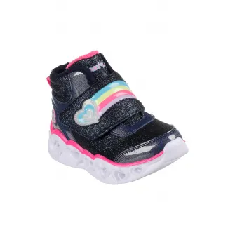 Skechers, Ghete cu aspect stralucitor Heart Lights-Briliant, Roz, Albastru marin, 21 EU
