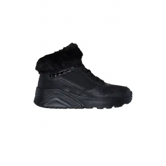 Skechers, Ghete cu garnitura de blana sintetica, Negru, 28 EU