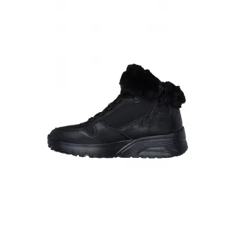 Skechers, Ghete cu garnitura de blana sintetica, Negru, 28 EU