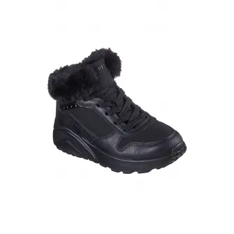 Skechers, Ghete cu garnitura de blana sintetica, Negru, 28 EU