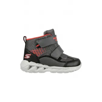 Skechers, Ghete cu inchidere velcro Magna-Lights Frosty Fun, Negru, Gri carbune, 22 EU