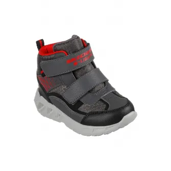 Skechers, Ghete cu inchidere velcro Magna-Lights Frosty Fun, Negru, Gri carbune, 22 EU