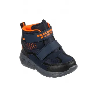 Skechers, Ghete cu inchidere velcro Magna-Lights Frosty Fun, Portocaliu, Bleumarin, 21 EU