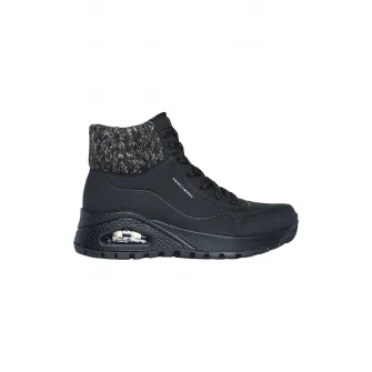 Skechers, Ghete cu talpa wedge Uno Rugged Darling, Negru, 35