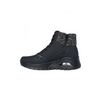 Skechers, Ghete cu talpa wedge Uno Rugged Darling, Negru, 35