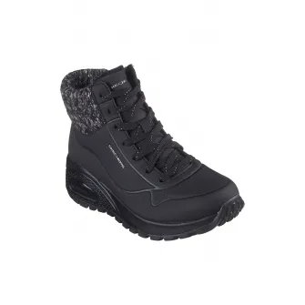 Skechers, Ghete cu talpa wedge Uno Rugged Darling, Negru, 35