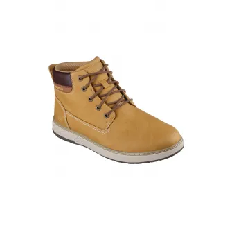 Skechers, Ghete de piele impermeabile de piele ecologica Garlan Deno, Caramel, 42